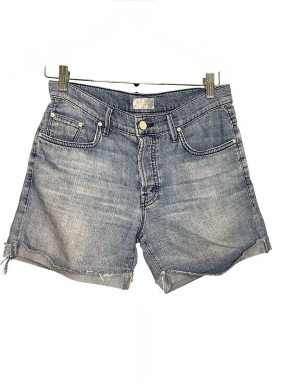 MOTHER The Loosey Fray Short - Midrise/4" Inseam- 25- Medium Wash- MSRP $228